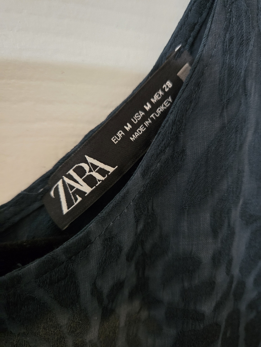 ZARA Dark Teal Textured Long sleeve Top